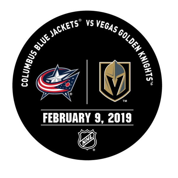 Vegas Golden Knights Warmup Puck<br>February 9, 2019 vs. Columbus Blue Jackets<br> 2018-19