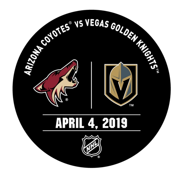 Vegas Golden Knights Warmup Puck<br>April 4, 2019 vs. Arizona Coyotes<br> 2018-19