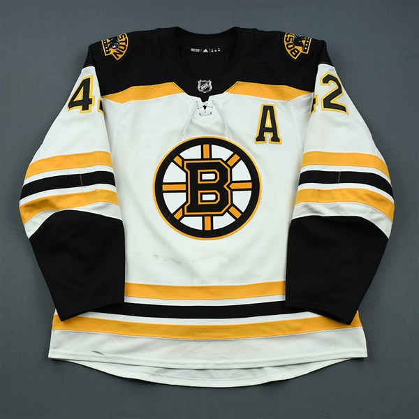 Backes, David<br>White Set 1 w/A<br>Boston Bruins 2018-19<br>#42 Size: 56