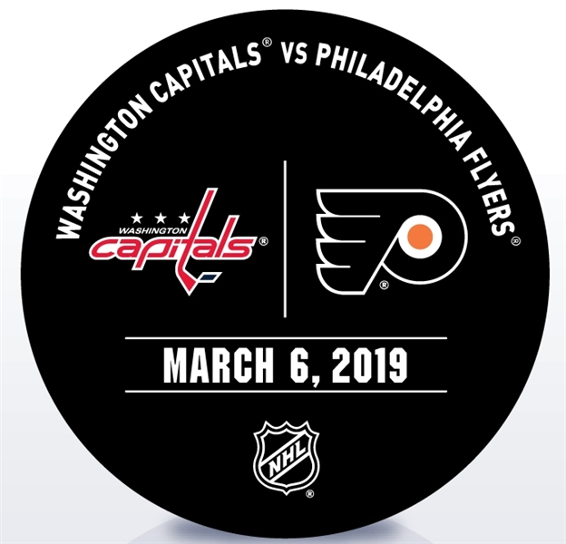 Philadelphia Flyers Warmup Puck<br>March 6, 2019 vs. Washington Capitals<br>Philadelphia Flyers 2018-19<br>58