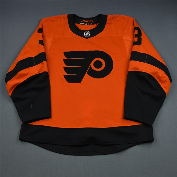 Gudas, Radko<br>Orange - Stadium Series Style - Worn February 26, 2019<br>Philadelphia Flyers 2018-19<br>#3 Size: 56