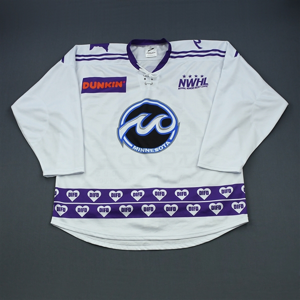 Schmid, Haylea<br>White DIFD Warm-Up Jersey (Game-Issued) - March 2, 2019 @ Boston Pride<br>Minnesota Whitecaps 2018-19<br>#91 Size: LG