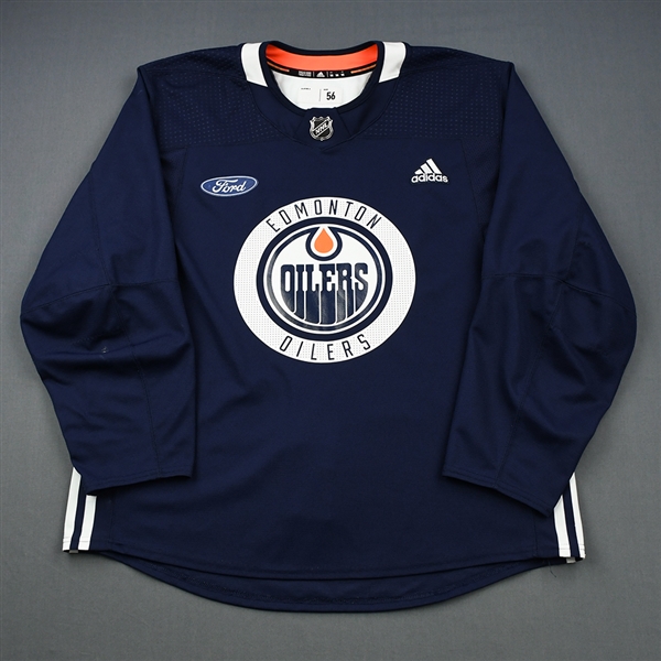 adidas<br>Navy Practice Jersey w/ Ford Patch <br>Edmonton Oilers 2018-19<br># Size: 56