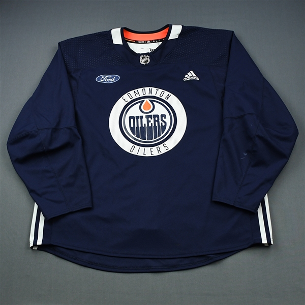 adidas<br>Navy Practice Jersey w/ Ford Patch <br>Edmonton Oilers 2018-19<br># Size: 58+