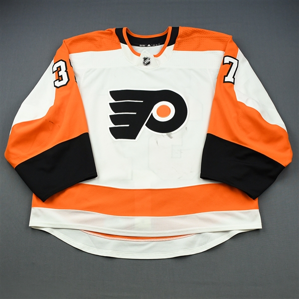 Elliott, Brian<br>White Set 1<br>Philadelphia Flyers 2018-19<br>#37 Size: 58G