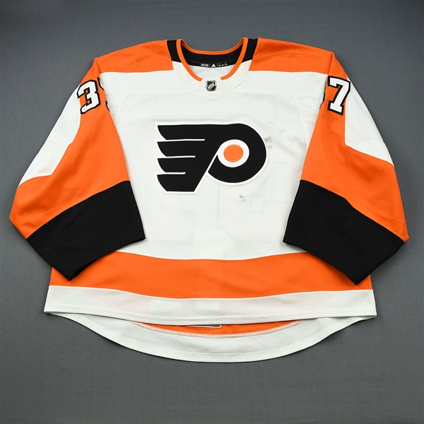 Elliott, Brian<br>White Set 1<br>Philadelphia Flyers 2018-19<br>#37 Size: 58G
