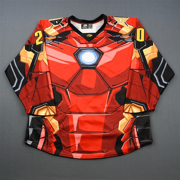 Austin, Johnny<br>Red - Iron Man - Game-Issued<br>Wheeling Nailers 2018-19<br>#20 Size: 54