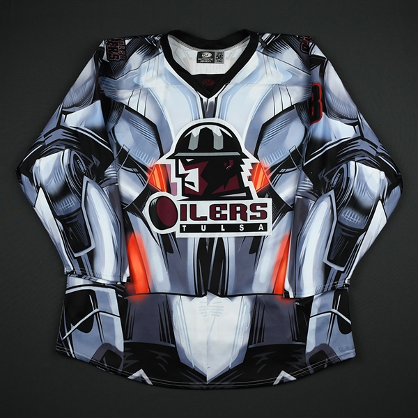 Sampair, Charlie<br>MARVEL Ultron (First Period Only) - Worn February 9, 2018 @ Cincinnati Cyclones (Autographed)<br>Tulsa Oilers 2017-18<br>#8 Size: 56