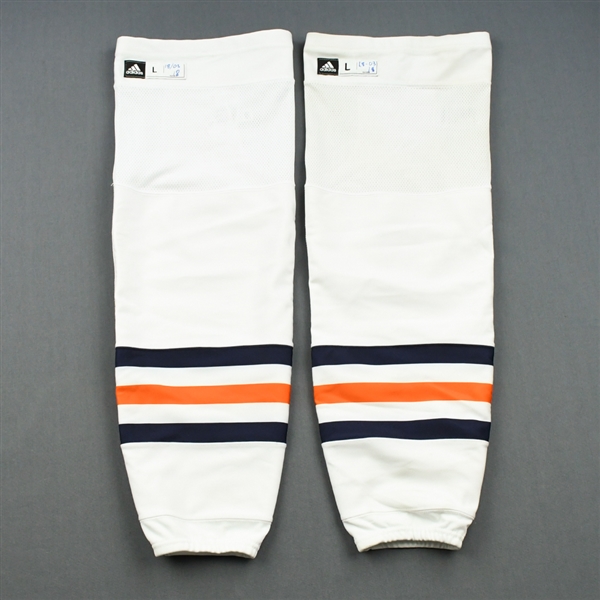 McDavid, Connor<br>White - adidas Socks - March 18, 2018 at Tampa Bay Lightning - PHOTO-MATCHED<br>Edmonton Oilers 2017-18<br>#97 