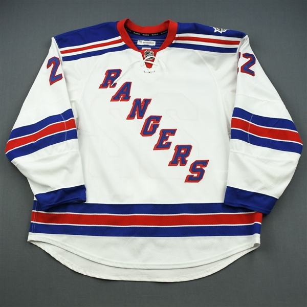 Boyle, Brian *<br>White- Stanley Cup Final - Photo-Matched to Game 1 and 2<br>New York Rangers 2013-14<br>#22 Size: 58+