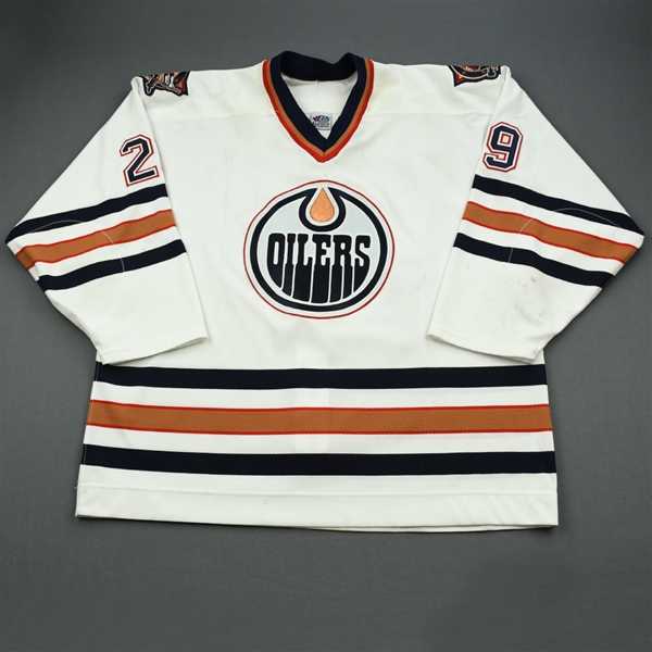 Cote, Patrick *<br>White - Photo-Matched <br>Edmonton Oilers 2000-01<br>#29 Size: 58