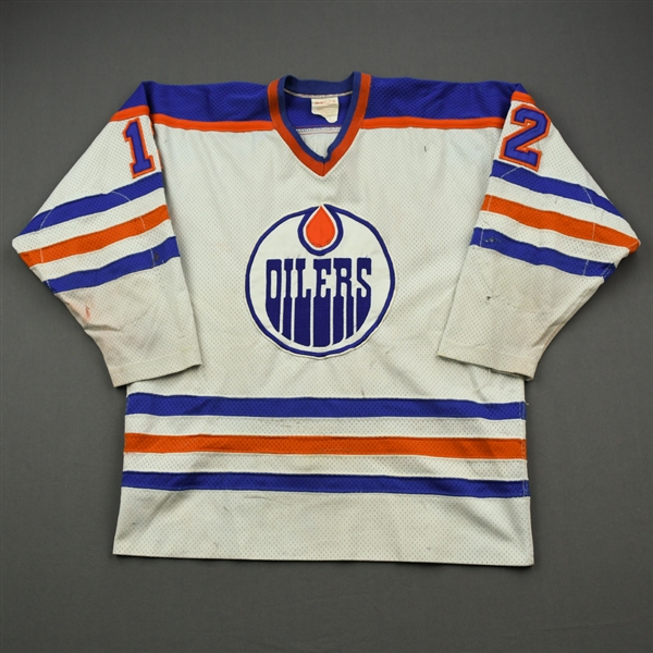 Hunter, Dave *<br>White - Photo-Matched<br>Edmonton Oilers 1980-81<br>#12 Size: XL