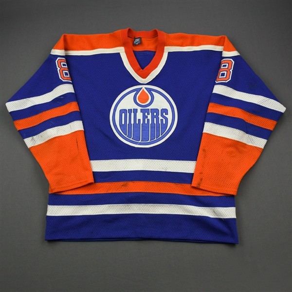 Van Dorp, Wayne *<br>Blue<br>Edmonton Oilers 1986-87<br>#8 Size: XL