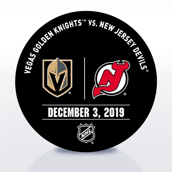 New Jersey Devils Warmup Puck<br>December 3, 2019 vs. Vegas Golden Knights<br>New Jersey Devils 2019-20<br>