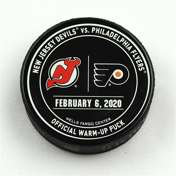 Philadelphia Flyers Warmup Puck<br>February 6, 2020 vs New Jersey Devils<br>Philadelphia Flyers 2019-20<br> 