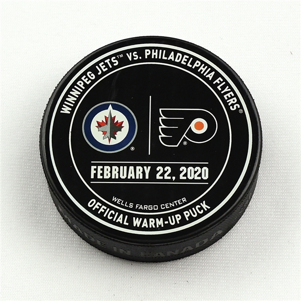 Philadelphia Flyers Warmup Puck<br>February 22, 2020 vs Winnipeg Jets<br>Philadelphia Flyers 2019-20<br> 