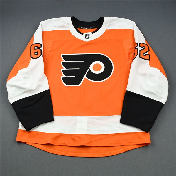 Aube-Kubel, Nicolas<br>Orange Set 2 - Game-Issued (GI)<br>Philadelphia Flyers 2018-19<br>#62 Size: 54