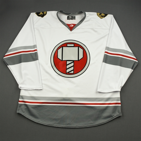 Blank - No Name Or Number<br>MARVEL Thor w/Socks (Game-Issued) - November 2, 2019 vs. Maine Mariners<br>Newfoundland Growlers 2019-20<br># Size: 58