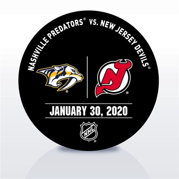 New Jersey Devils Warmup Puck<br>January 30, 2020 vs. Nashville Predators<br>New Jersey Devils 2019-20<br>