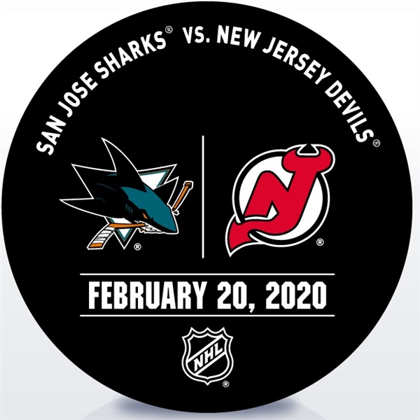 New Jersey Devils Warmup Puck<br>February 20, 2020 vs. San Jose Sharks<br>New Jersey Devils 2019-20<br>