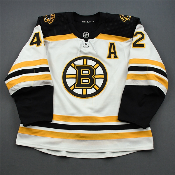 Backes, David<br>White Set 3 / Playoffs w/A<br>Boston Bruins 2018-19<br>#42 Size: 56