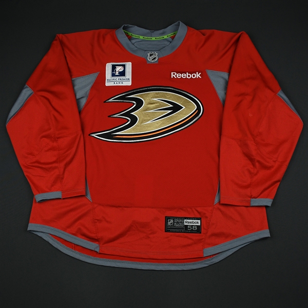 Booth, David *<br>Practice - Red w/Pacific Premier Bank Patch - CLEARANCE<br>Anaheim Ducks 2016-17<br>#22 Size: 58