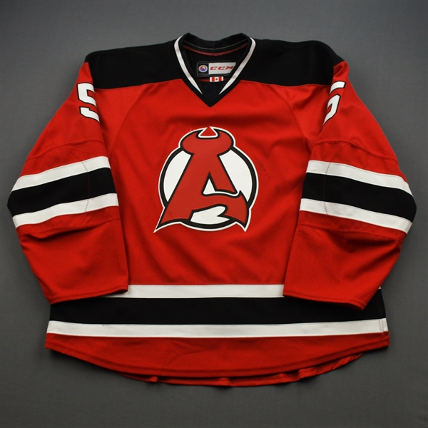 MacWilliam, Andrew *<br>Red - Autographed<br>Albany Devils 2016-17<br>#5 Size: 58
