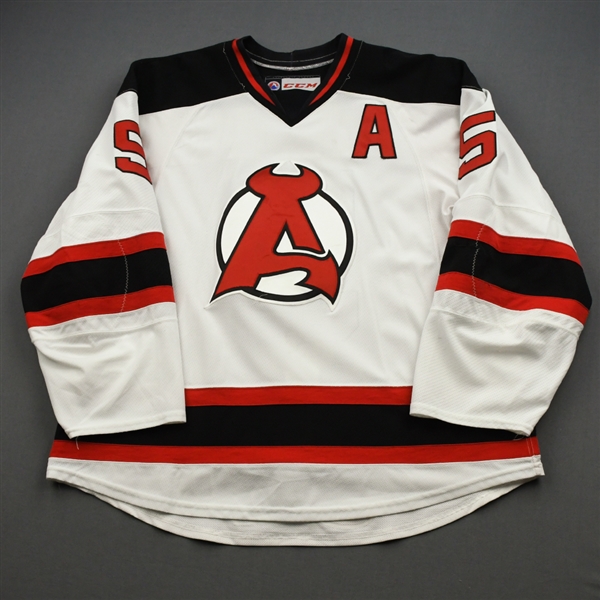 MacWilliam, Andrew *<br>White w/A<br>Albany Devils 2016-17<br>#5 Size: 58
