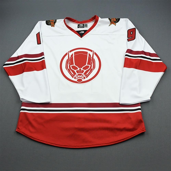 McLaughlin, Dylan<br>MARVEL Ant-Man (Game-Issued) - February 8, 2020 vs. Kalamazoo Wings<br>Indy Fuel 2019-20<br>#19 Size: 56