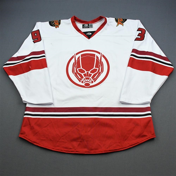 Foget, Mathieu<br>MARVEL Ant-Man w/Socks - February 8, 2020 vs. Kalamazoo Wings<br>Indy Fuel 2019-20<br>#93 Size: 56