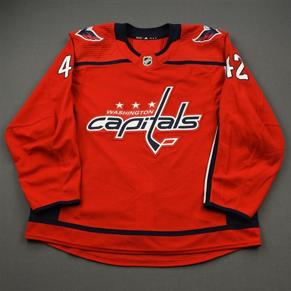 Fehervary, Martin<br>Red Set 1 - Game-Issued (GI)<br>Washington Capitals 2019-20<br>#42 Size: 56