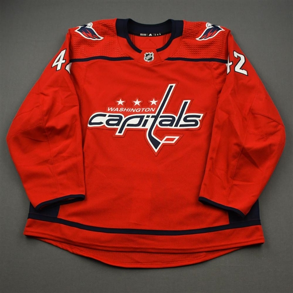 Fehervary, Martin<br>Red Set 1 - Game-Issued (GI)<br>Washington Capitals 2019-20<br>#42 Size: 56