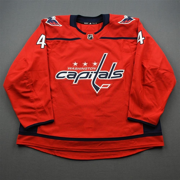 Dillon, Brenden<br>Red Set 3 - Game-Issued (GI)<br>Washington Capitals 2019-20<br>#4 Size: 58