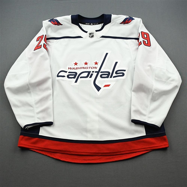 Djoos, Christian<br>White Set 2 - One Game Only<br>Washington Capitals 2019-20<br>#29 Size: 56