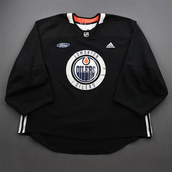adidas <br>Black Practice Jersey w/ Ford Patch<br>Edmonton Oilers 2019-20<br> Size: 60G