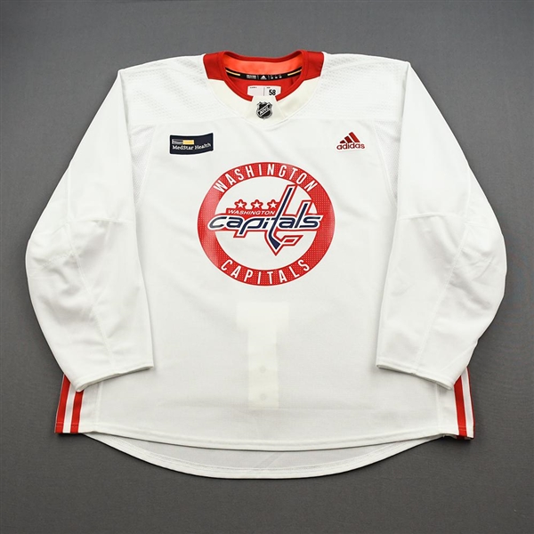 Baillargeon, Robbie<br>White Practice Jersey w/ MedStar Health Patch - CLEARANCE<br>Washington Capitals <br>#82 Size: 58