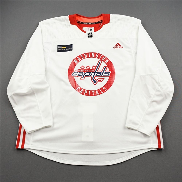 Besse, Grant<br>White Practice Jersey w/ MedStar Health Patch - CLEARANCE<br>Washington Capitals <br>#68 Size: 58