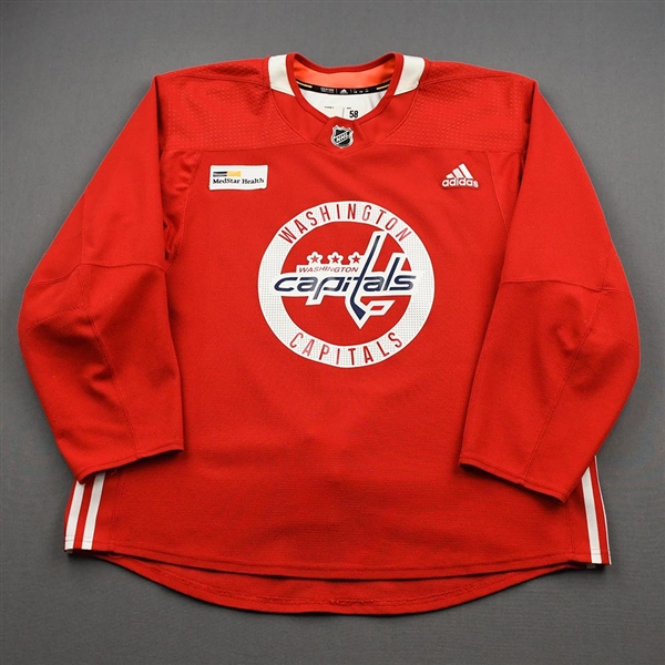 Burke, Callahan<br>Red Practice Jersey w/ MedStar Health Patch - CLEARANCE<br>Washington Capitals <br>#90 Size: 58