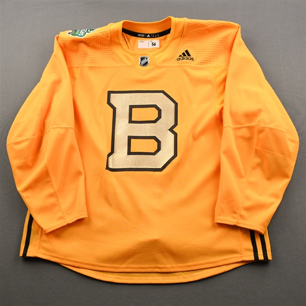 adidas<br>Gold - Winter Classic Practice Jersey - Game-Issued (GI)<br>Boston Bruins 2018-19<br> Size: 56