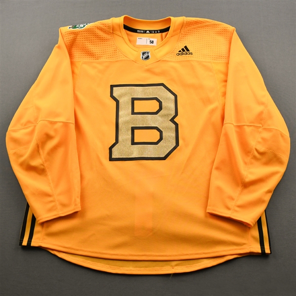 adidas<br>Gold - Winter Classic Practice Jersey - Game-Issued (GI)<br>Boston Bruins 2018-19<br> Size: 58