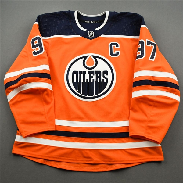 McDavid, Connor<br>Orange Set 3A / Regular Season w/C<br>Edmonton Oilers 2019-20<br>#97 Size: 56