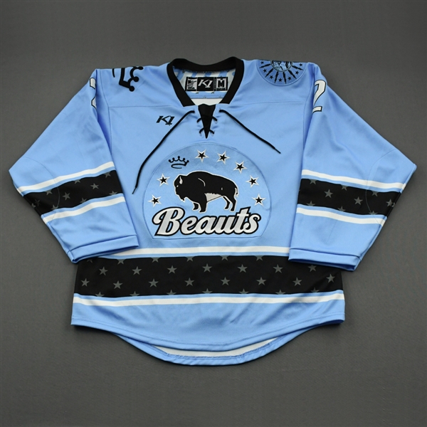 NNOB (No Name on Back), <br>Blue (Game-Issued)<br>Buffalo Beauts 2020-21<br>#2 Size:  MD