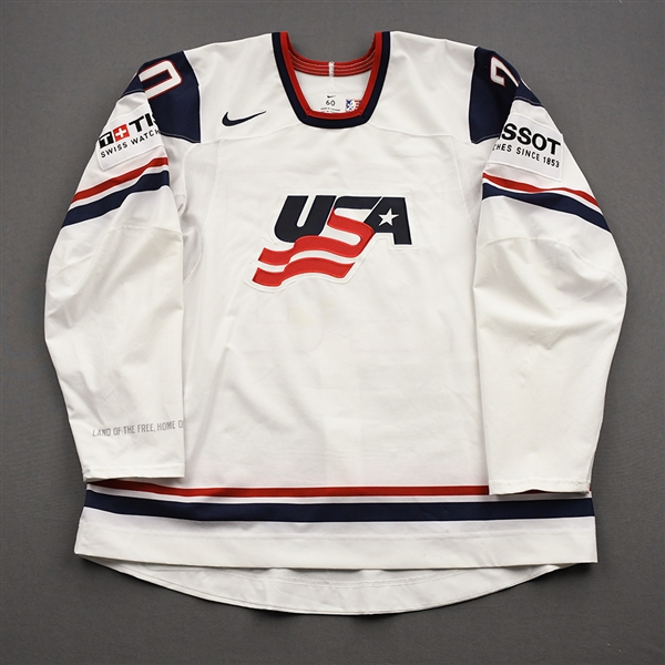Carter, Ryan *<br>White, IIHF Mens World Championship<br>Team USA Hockey 2013<br>#20 Size: 60
