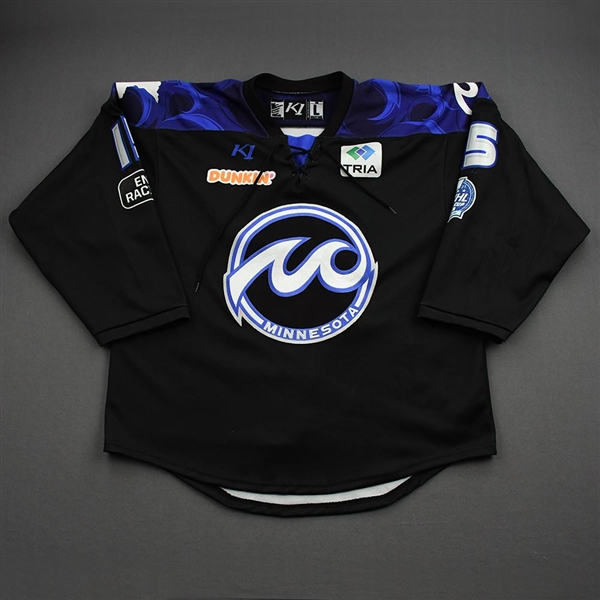 Pezon, Meaghan<br>Black Lake Placid & Playoffs Set w/ Isobel Cup & End Racism Patch<br>Minnesota Whitecaps 2020-21<br>#15 Size:  LG