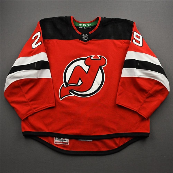 Blackwood, Mackenzie<br>Red Set 1<br>New Jersey Devils 2020-21<br>#29 Size: 58G