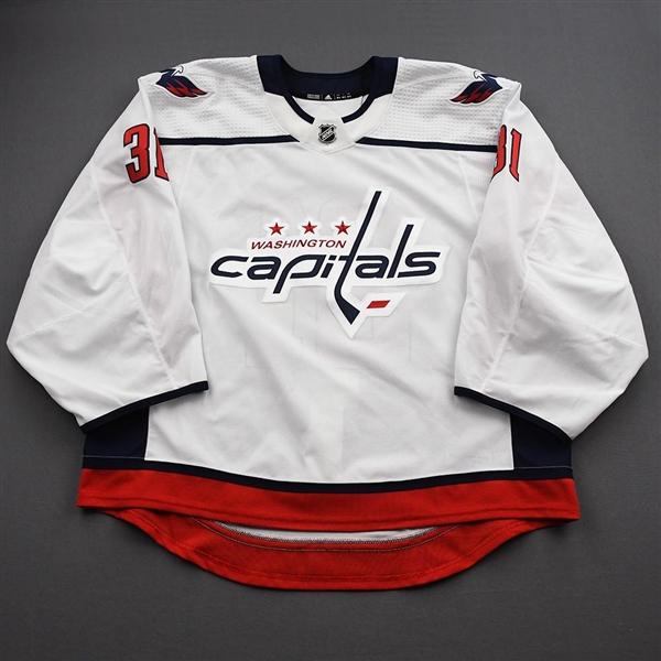 Anderson, Craig<br>White Set 2 / Playoffs - Back-Up Only<br>Washington Capitals 2020-21<br>#31 Size: 58G