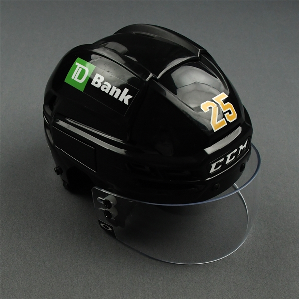 Carlo, Brandon<br>Black, CCM Helmet w/ Oakley Shield<br>Boston Bruins 2020-21<br>#25 Size: Medium