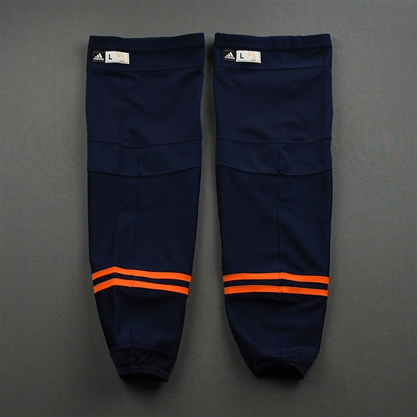McDavid, Connor<br>Navy - adidas Socks - May 6, 2021 vs. Vancouver Canucks - PHOTO-MATCHED<br>Edmonton Oilers 2020-21<br>#97 Size: L