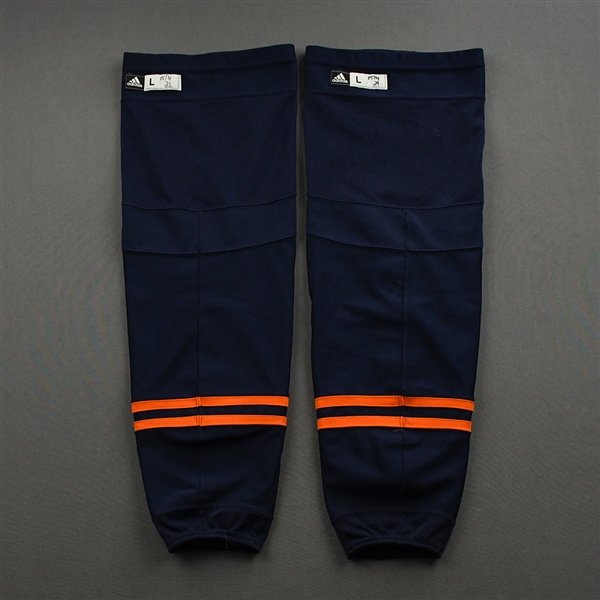 McDavid, Connor<br>Navy - adidas Socks - May 15, 2021 vs. Vancouver Canucks - PHOTO-MATCHED<br>Edmonton Oilers 2020-21<br>#97 Size: L