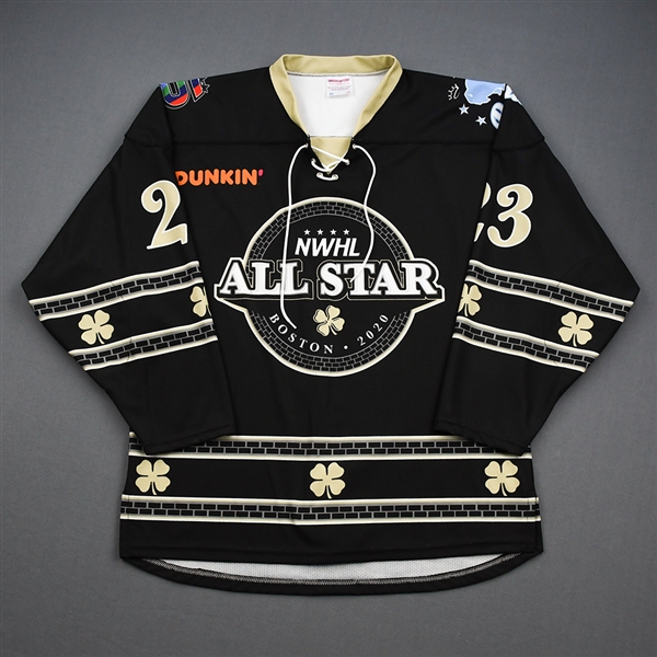 Buie, Corinne<br>Black All-Star - Worn During 2020 NWHL Skills Challenge and All-Star Game - February 8-9, 2020<br>Team Packer 2019-20<br>#23 Size: LG